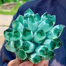 300g+ New Find Raw Green Ghost Phantom Geode Cluster Mineral Specimen Crystal picture