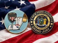 New York County State of NY True Bill Grand Jury Challenge Coin Court Officer 🔥 picture