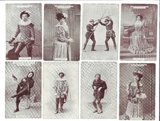8 1906 British Leeds Amateur Actor RPPC Postcards