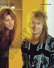 1980's Rock Music Jon Bon Jovi Aldo Nova Looking Fine In Studio Promo 8x10 Photo picture