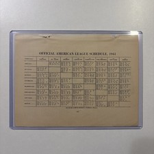 1941 Official American League Schedule Antique Vintage Baseball & Sporting News picture