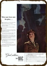 1944 WAC / WOMEN'S ARMY CORPS Soldier Vintage-Look DECORATIVE REPLICA METAL SIGN picture