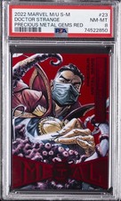 2022 SkyBox Marvel Metal Universe Doctor Strange #23 PMG Red /100 PSA 8 picture