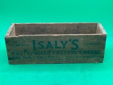 Vintage Isaly's 5 Lb Pimento Process Cheese Wooden Crate Box -  RE picture