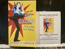 Signed Manga Book I SPY GODDESS LIVE & LET SHOP 1st Ed M. Spradlin POSTCARD * picture