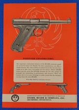 1954 RUGER STANDARD MODEL .22 CALIBER PISTOL ORIGINAL VINTAGE FIREARM PRINT AD picture