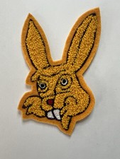 Vintage Deadstock Yellow Rabbit Bunny Mascot Varsity Jacket Patch 3.5