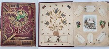 1880s antique SCRAPBOOK chester co pa LYDIA HARLAN victorian FRAKTUR FOLK ART picture