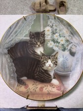 1987 American  Artists Romeo & Juliet Plate Art Cats Numbered With Hanger picture