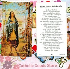 Saint St. Kateri Tekakwitha with Prayer  - Paperstock Holy Card picture