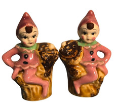 Vintage Pixie Elf Salt Pepper Shakers Kitschy Japan Christmas Decor whimsical picture