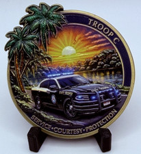 🔥 Sought After Florida Highway Patrol (FHP) Troop C Challenge Coin picture