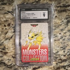 Bandai 1996 Japanese Pokémon Carddass Jolteon #135 CGC 9 Red Card picture