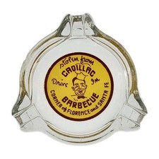 Vintage Glass Ashtray Cadillac Barbecue Drive-in picture