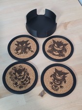 Pokemon - Gengar Inspired Laser Engraved Coasters and Holder picture
