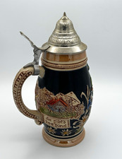 Vintage Gerz Germany Beer Stein Lidded Alpine Couple Auf der Alm German Stein picture