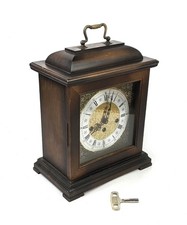 VINTAGE ALFRY MANTLE CLOCK WESTER GERMANY 76EMIL SCHMECKENBECHER 2JEWELS 340-020 picture