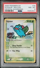 2006 Pokemon EX Ivysaur 34/100 Crystal Guardians Reverse Holo PSA 8 Stamped Foil picture