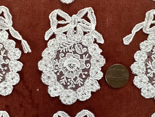Antique Vtg Lace-HM BELGIAN BRUSSELS DUCHESSE POINT DE GAZE LACE APPLIQUE WREATH picture