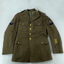 Vintage WWII U.S. Army Service Coat FITS XS Technician 5th Grade T/5 picture