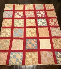 Antique Beautiful Bear Paw Quilt 85x72 Sashing Hand Sewn C1890-1930 (Provenance) picture