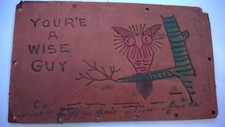 ANTIQUE Leather Post Card picture