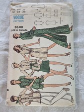 Vtg 1970s Vogue 8315 Wardrobe Dress Pants Skirt Pattern Size 12 Bust 34 UNCUT FF picture