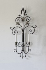 2 MarCo MAC Sculpture Inc Wrought Iron Wall Sconces Candle Holders Vintage picture