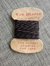 Vintage Cox Moore Coxmoore Made In England Sewing Darning Brown Black Thread picture