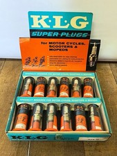 1956 KLG Super Plugs NOS Retail Display Boxed Set Motorcycle Scooter Moped picture