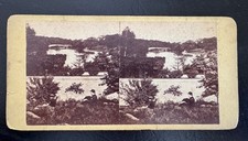 Rare View in Central Park , Bow Bridge in Distance NYC New York City Stereoview picture