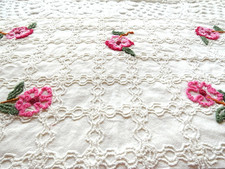 VTG CABIN CRAFTS NEDDLETUFT CHENILLE BEDSPREAD FABRIC 38X20 Inches NOS picture