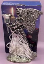 NEW Silver Plated Angel Candle Holder: 8.5