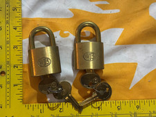 New Pair of Wilson Bohannan WB Padlock Brass Lock Heavy Duty w/ 2 KEYS picture