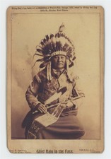 1893 Native American Rain in the Face Lakota World's Fair Photo Cabinet Card picture
