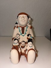 Vintage 1986 Signed Teissedre Native American Storyteller With Children Figurine picture
