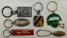Lot of 6 Vintage Keychains Ford, Chevrolet, Pelican, New York Jets, Ethel picture