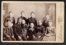 Antique Victorian Family Cabinet Photo Wabash Indiana Killian Studio Large Group picture