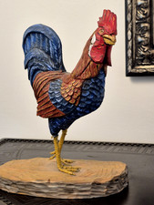 John Dickens ROOSTER, Abingdon, VA Hand Carved Signed & Dated Folk Art Decoy picture