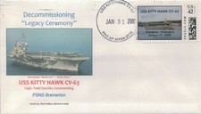 USS Kitty Hawk CV 63, Decommissioning, franked with Zazzle photo stamp 2009 picture