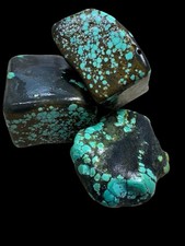 Stabilized Hubei turquoise. Poly Chrome spiderwebs 480 Grams Nice Hard Material picture