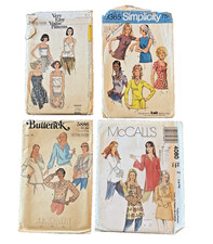 Lot 4 Women’s Top Blouse Sewing Patterns Vintage 1970s Y2K Vogue Simplicity picture