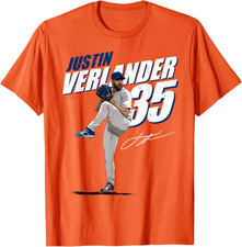 NEW Justin Verlander Signed Cotton Orange S-5XL T Shirt NP098 picture