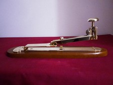 Vintage El Casco M-58 23kt Gold Plated Executive Stapler - Rare Wood Base Spain picture
