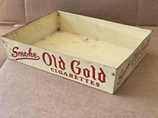 Vintage Smoke OLD GOLD CIGARETTES Advertising Metal Counter Tray (Free Shipping) picture