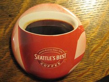 Seattle's Best Coffee Shop Java Cup Logo Advertisement Pocket Lipstick Mirror picture