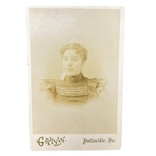 Antique Cabinet Card Photograph Young Woman Garvin Photo Portraits Pottsville PA picture