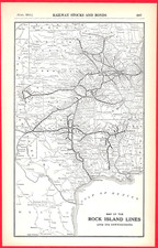 Vintage 1915 Rock Island Lines Railroad Map 8 x 12.5 picture