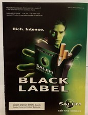 Salem Black Label Cigarettes Magazine Print Ad 2004 green & black picture