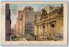 c1933 New York City NY Postcard 42nd St.  From Grand Central Station Building picture